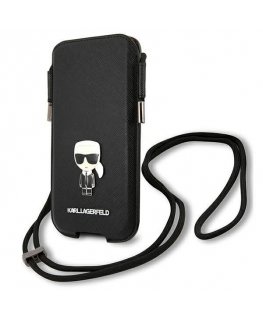 Karl Lagerfeld Torebka KLHCP12LOPHKMK 6.7" black/black hardcase Saffiano Ikonik Kar`s