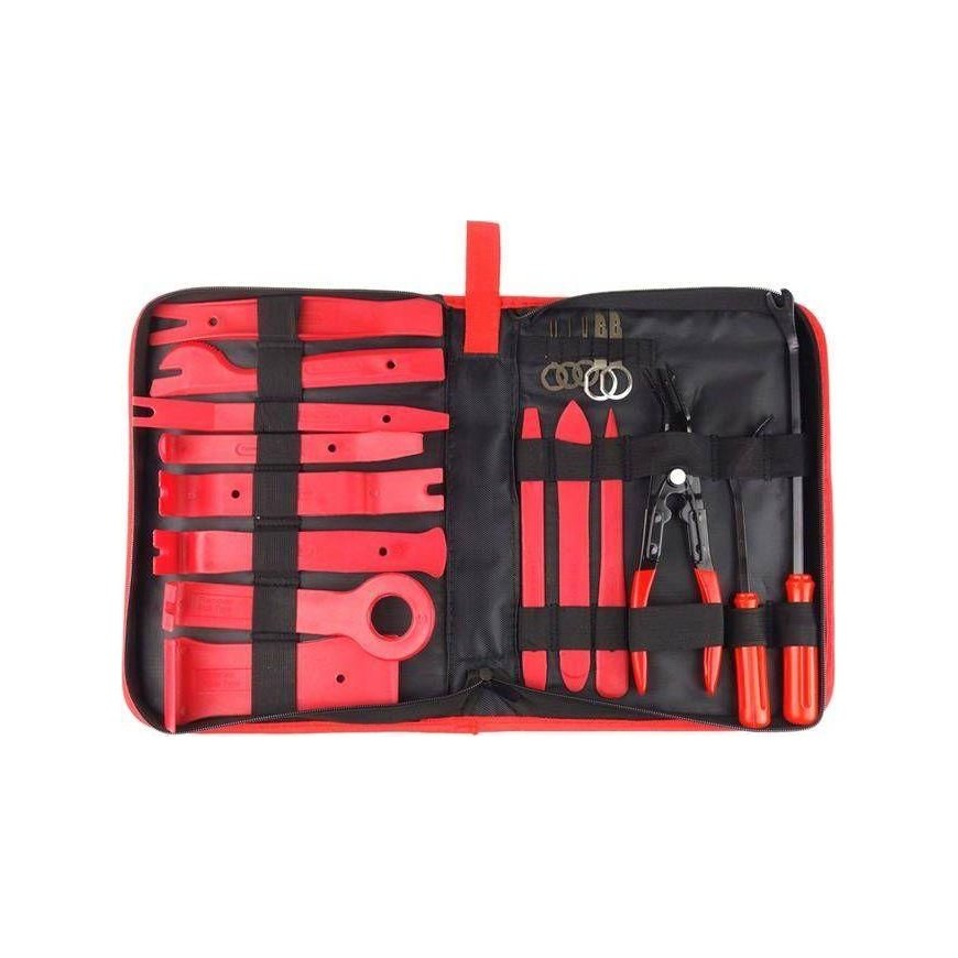 Amio Upholstery, clip and radio removers. 19-piece set in a case – 2