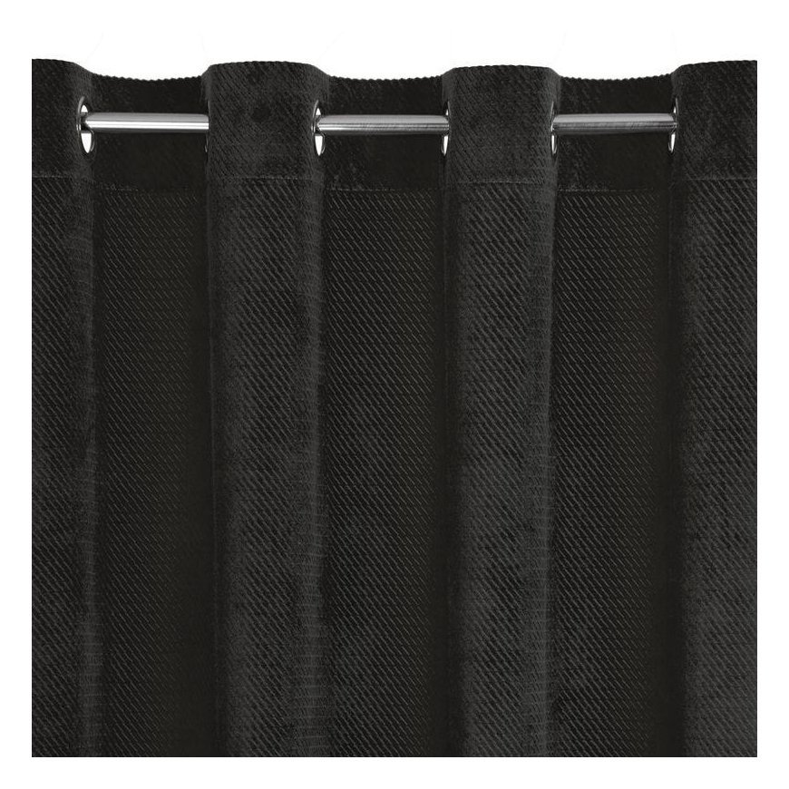 Eurofirany ELIZA Soft velvet night curtain with small pattern, 140X250 cm, loops / rings, color: bla – 5