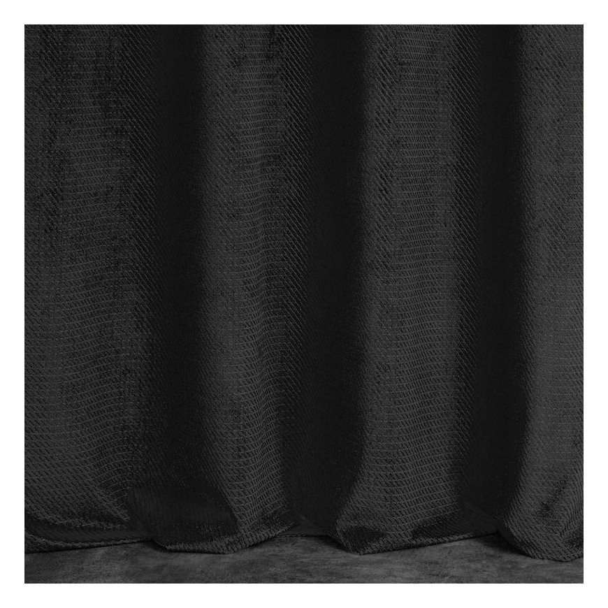 Eurofirany ELIZA Soft velvet night curtain with small pattern, 140X250 cm, loops / rings, color: bla – 8