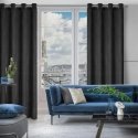 Eurofirany ELIZA Soft velvet night curtain with small pattern, 140X250 cm, loops / rings, color: bla Eurofirany ELIZA Soft velvet night curtain with small pattern, 140X250 cm, loops / rings, color: bla