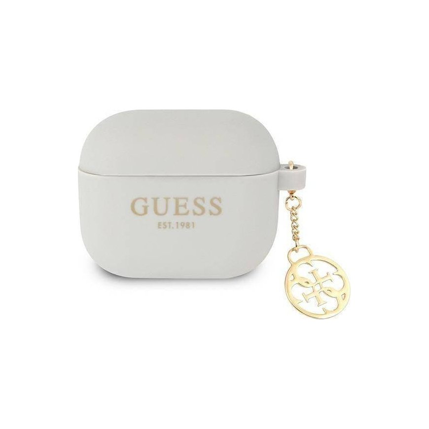 Guess Silicone protective case Charm 4G Collection for AirPods 3 gray
