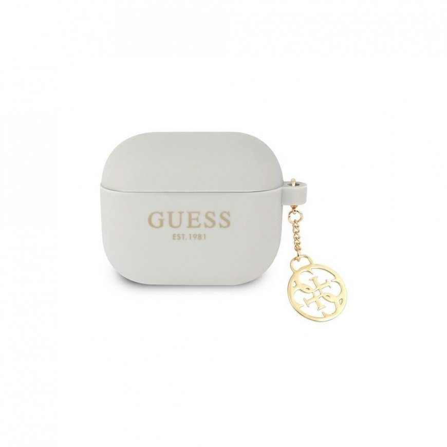 Guess Silicone protective case Charm 4G Collection for AirPods 3 gray – 3