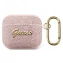 Guess GUA3SASMP AirPods 3 cover pink/pink Saffiano Script Metal Collection Guess GUA3SASMP AirPods 3 cover pink/pink Saffiano Script Metal Collection
