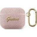 Guess GUA3SASMP AirPods 3 cover pink/pink Saffiano Script Metal Collection Guess GUA3SASMP AirPods 3 cover pink/pink Saffiano Script Metal Collection
