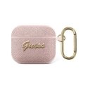 Guess GUA3SASMP AirPods 3 cover pink/pink Saffiano Script Metal Collection Guess GUA3SASMP AirPods 3 cover pink/pink Saffiano Script Metal Collection