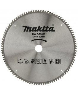 Makita D-73025 TCT saw 305X30mm 5° T100 for cutting aluminum