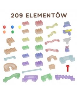 Track construction kit for balls for STEM board 209 pcs Masterkidz