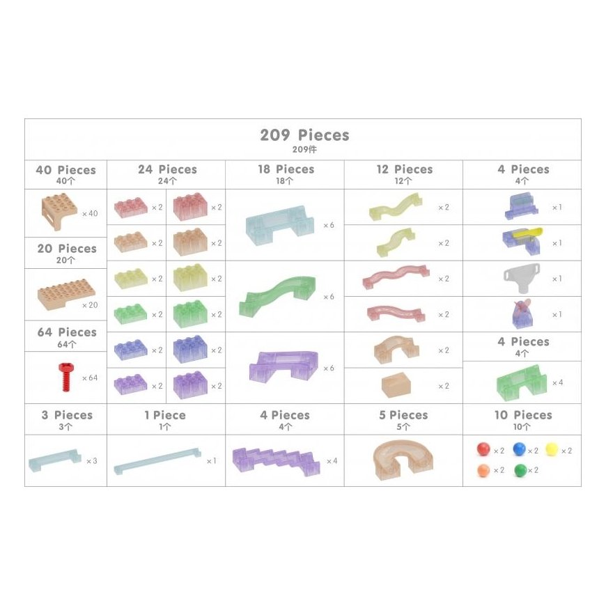 Track construction kit for balls for STEM board 209 pcs Masterkidz – 3