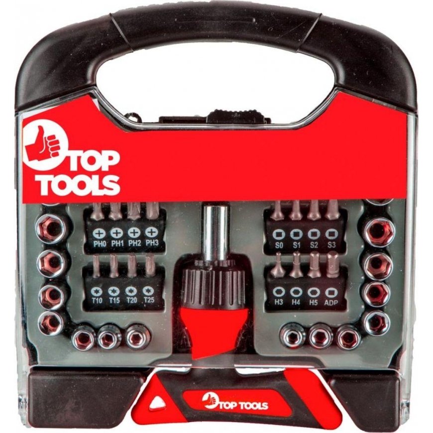 Top Tools screwdriver bits with handle 44 pcs (39D200)