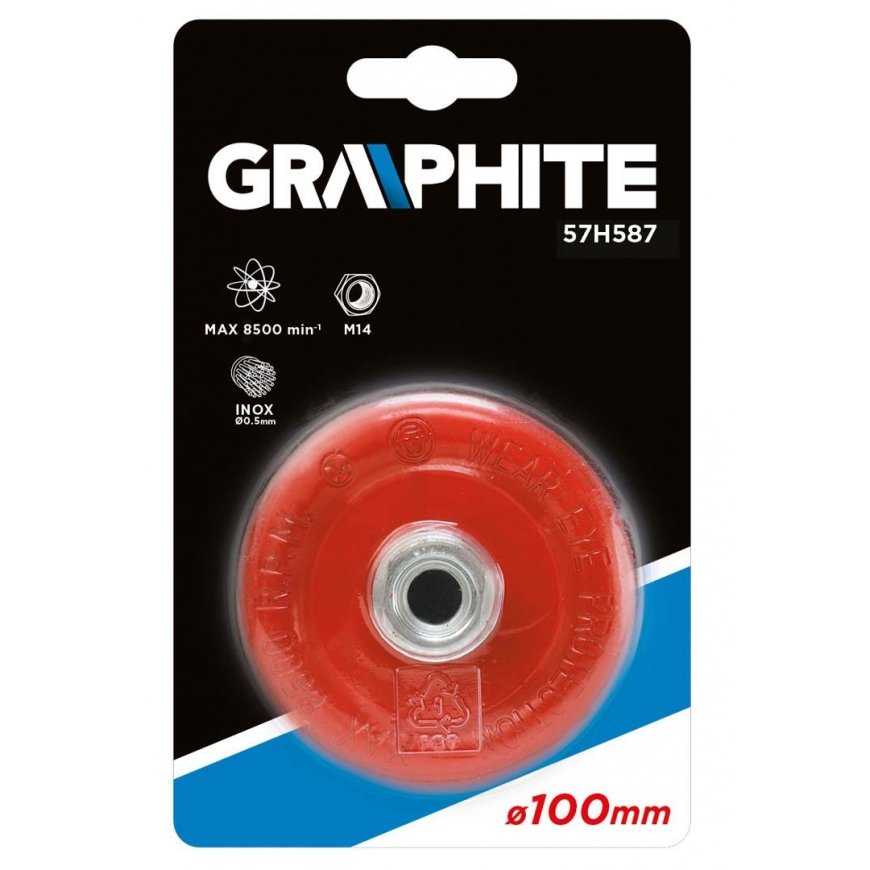 Graphite Graphite reinforced wire brush 100mm M14 INOX - 57H587 – 4