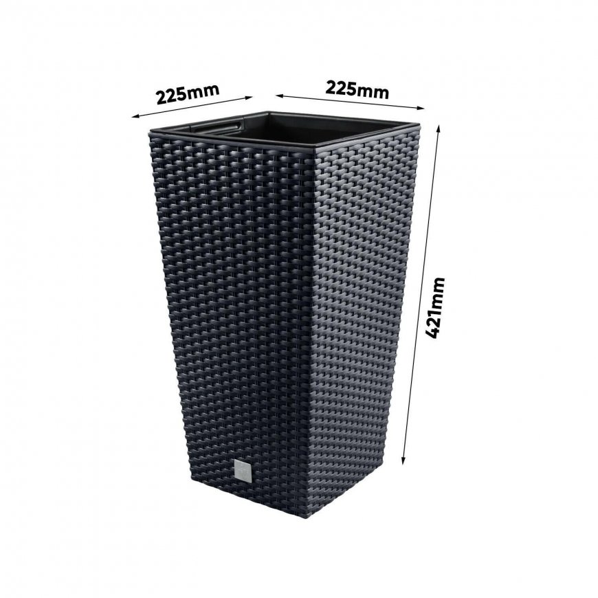 Prosperplast Pot with insert Rato Square DRTS225 anthracite – 4