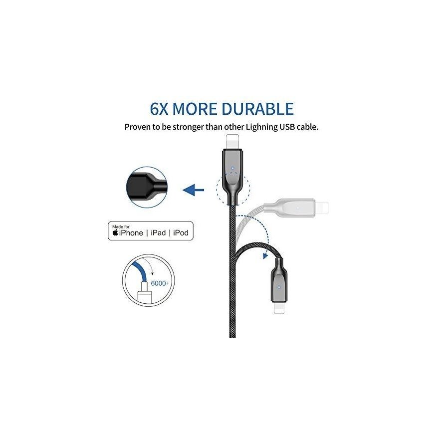 Kabelis USB Usams USB-A – Lightning 1,9 m Juodas (IPYSUSB201) – 3