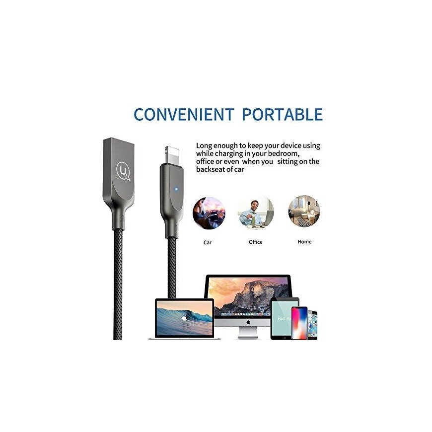 Kabelis USB Usams USB-A – Lightning 1,9 m Juodas (IPYSUSB201) – 14