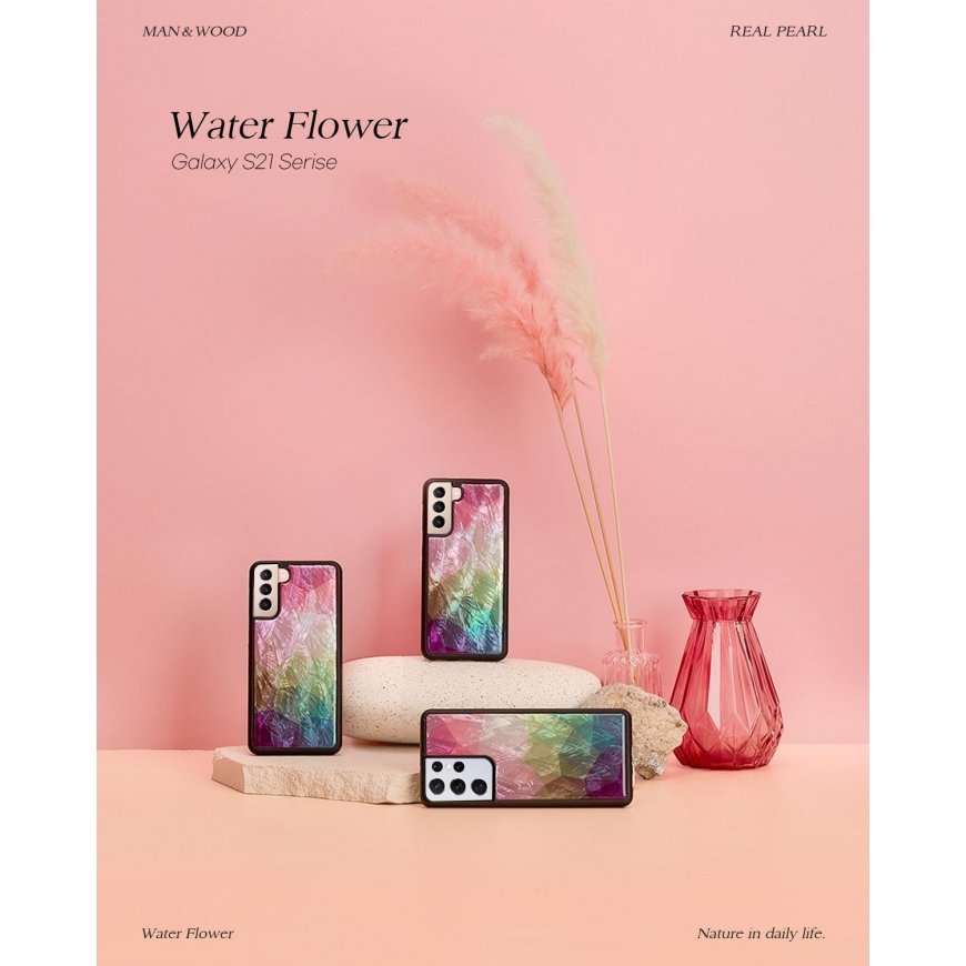 iKins case for Samsung Galaxy S21+ water flower black – 2