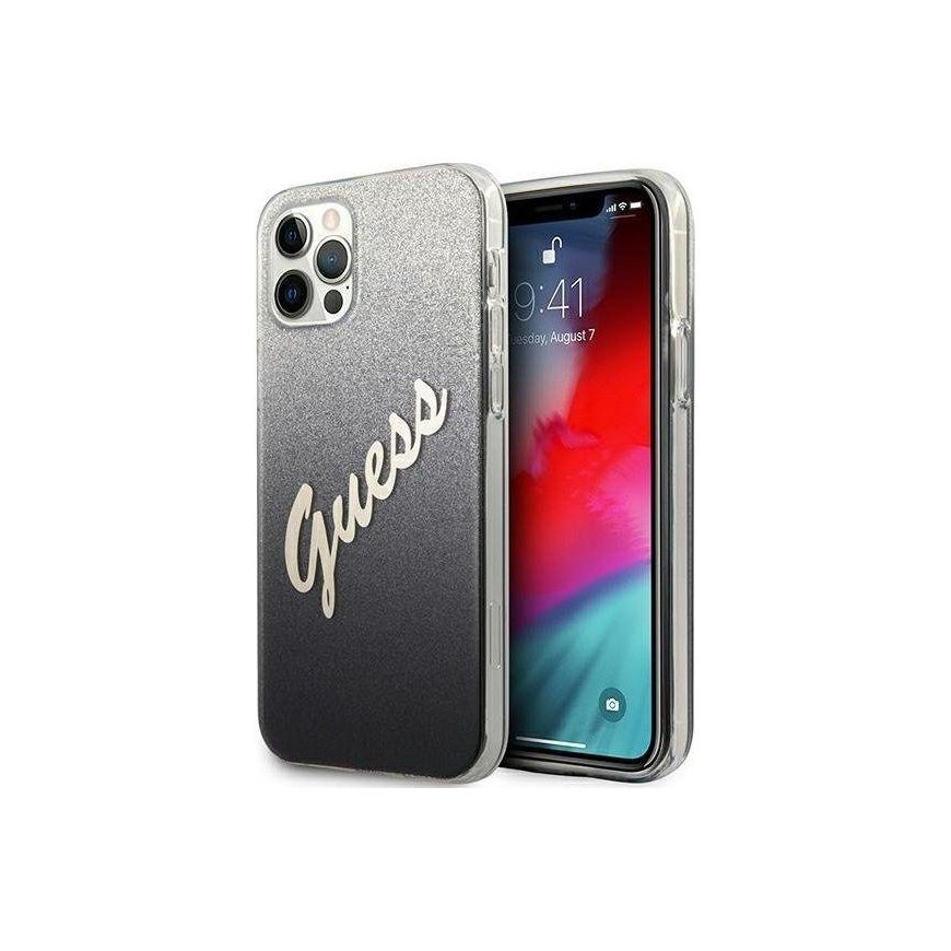 Guess GUHCP12LPCUGLSBK iPhone 12 Pro Max 6.7quot black/black hardcase Glitter Gradient Script – 2