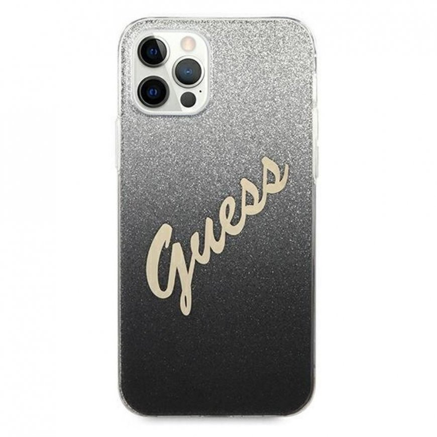 Guess GUHCP12LPCUGLSBK iPhone 12 Pro Max 6.7quot black/black hardcase Glitter Gradient Script – 5