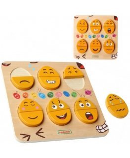 MASTERKIDZ board for learning emotions Wooden eggs What humor?