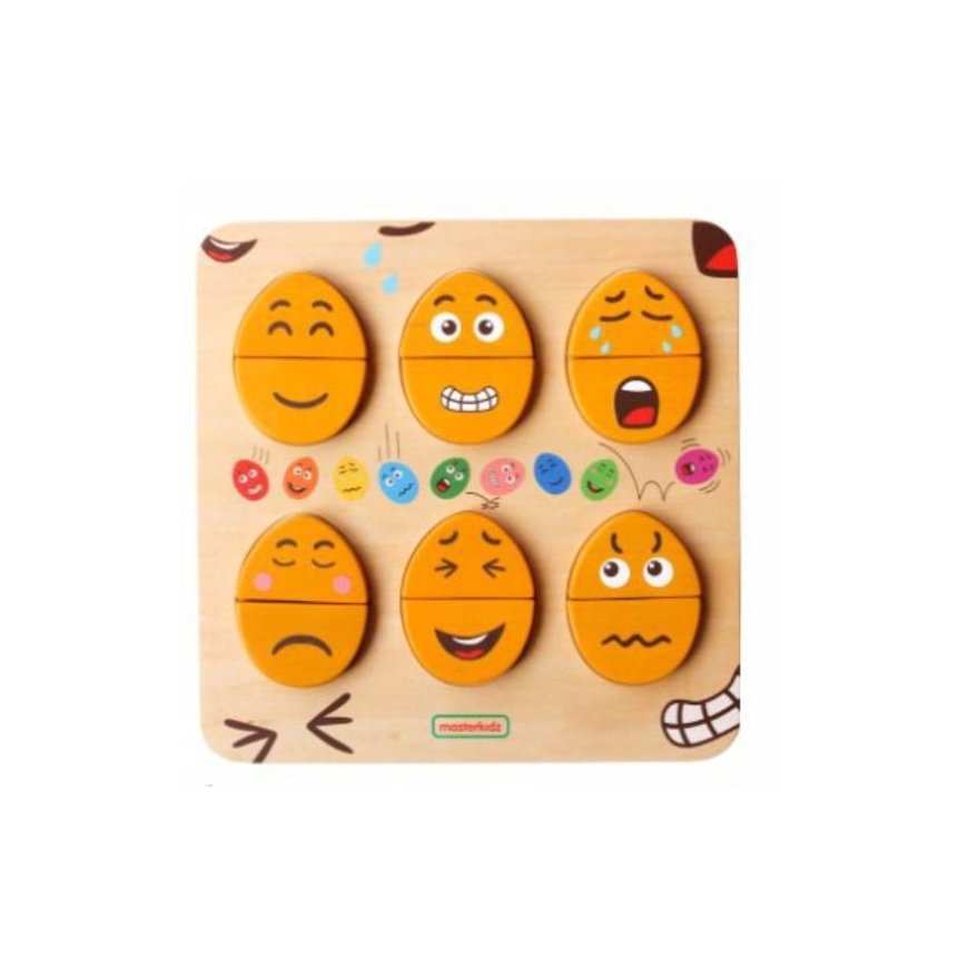 MASTERKIDZ board for learning emotions Wooden eggs What humor? – 2