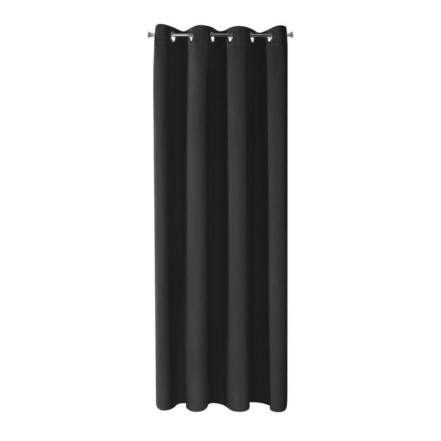 Eurofirany LOGAN blackout tipo temdanti naktinė užuolaida, 135X250 cm, kilpos / žiedai, spalva: juod – 3