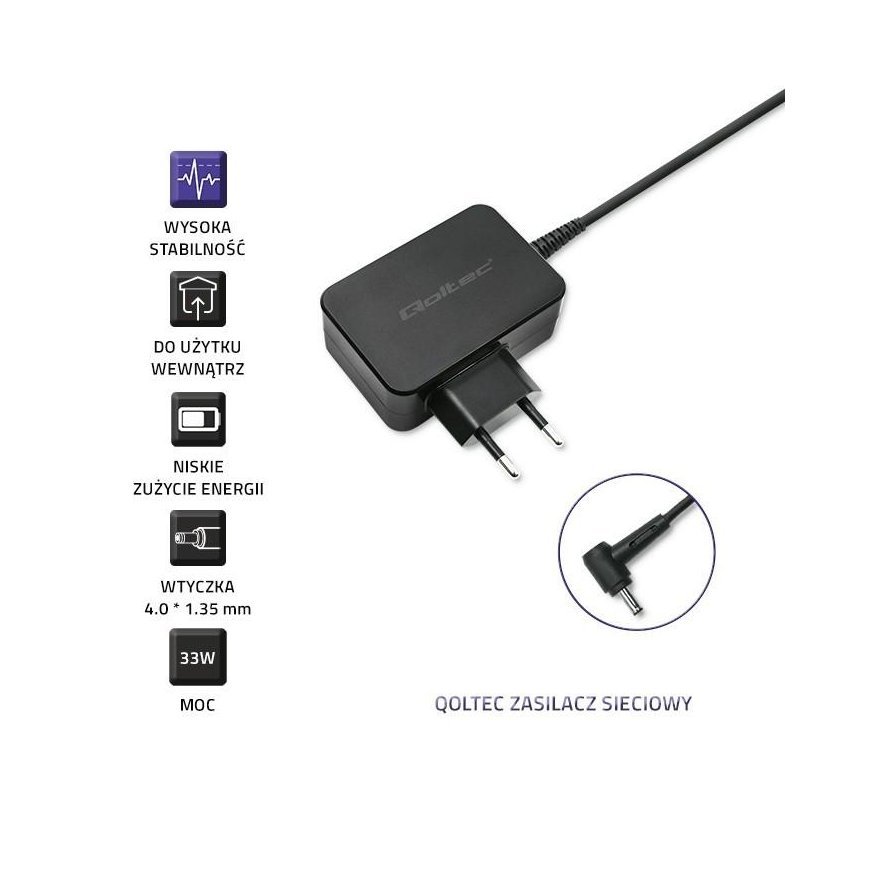 QOLTEC 52390 Power adapter for ultrabook Asus 33W 19V 1.75A 4.0x1.35 – 2