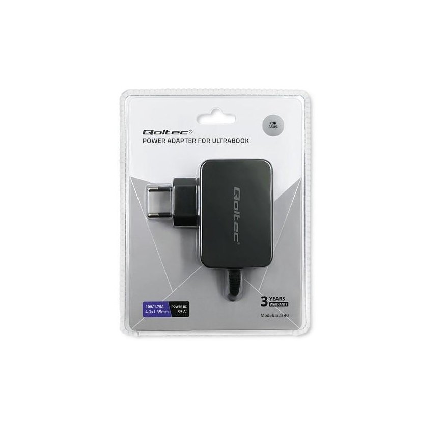 QOLTEC 52390 Power adapter for ultrabook Asus 33W 19V 1.75A 4.0x1.35 – 5