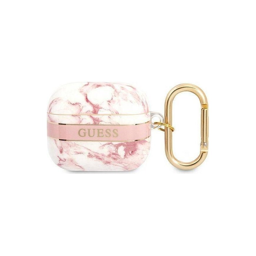 Guess GUA3HCHMAP AirPods 3 cover pink/pink Marble Strap Collection
