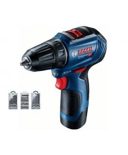 BOSCH DRILL / DRILL 12V 30 / 17Nm 2x2.0Ah WITHOUT SHEETS + ACCESSORIES 39 pcs. GSR 12V-30
