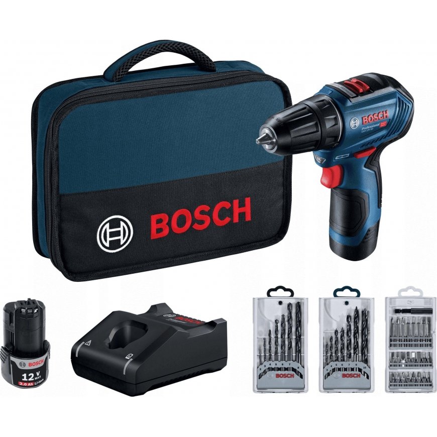 BOSCH DRILL / DRILL 12V 30 / 17Nm 2x2.0Ah WITHOUT SHEETS + ACCESSORIES 39 pcs. GSR 12V-30 – 2