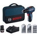 BOSCH GRĄŽAS / GRĄŽAS 12V 30 / 17Nm 2x2,0Ah BE ŠEETŲ + PRIEDAI 39 vnt. GSR 12V-30