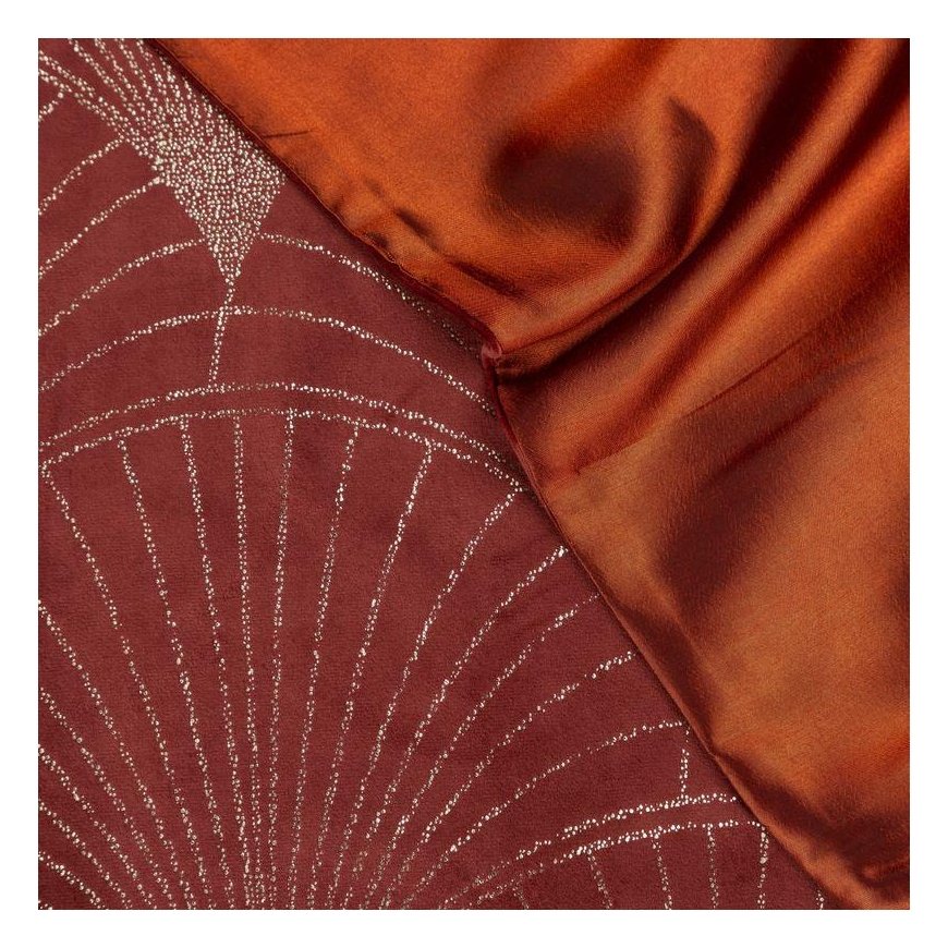 Eurofirany BLINK / 14 Velvet table runner with a large art deco fan pattern, 35X220 cm, color: brick – 5