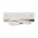 Orno Furniture socket 2x2P + Z with switch, white and silver Orno Furniture socket 2x2P + Z with switch, white and silver