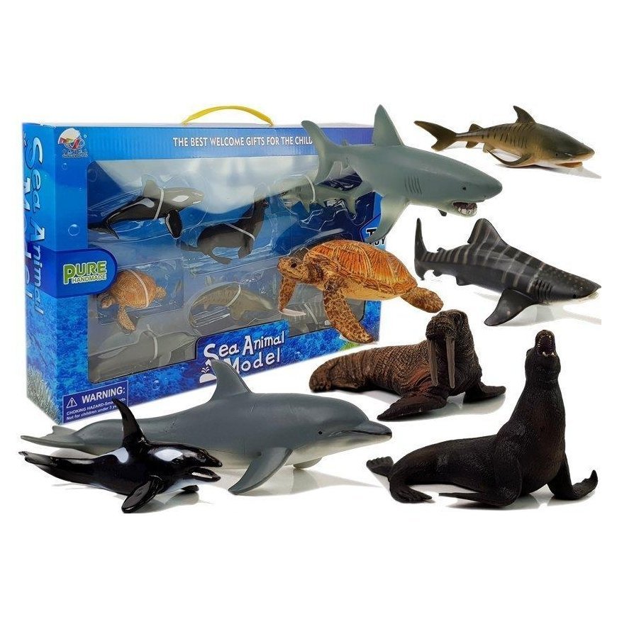 Lean Cars Marine Education Figures Animals 8 Seals Rekino Elements Delfin Mors Yellow