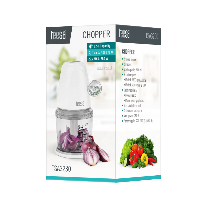 Teesa TSA3230 shredder, 260W, white – 12