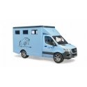 BRUDER MB Sprinter animal carrier with horse, 02674