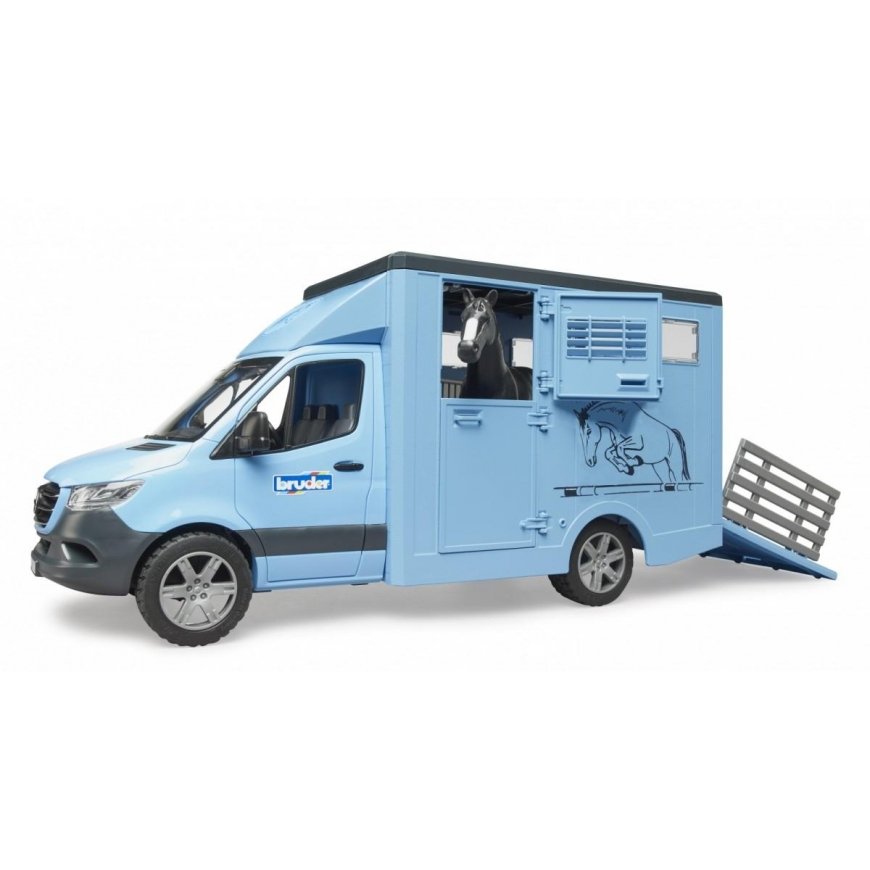 BRUDER MB Sprinter animal carrier with horse, 02674 – 2