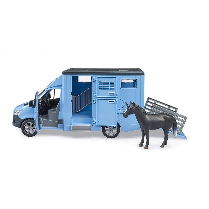 BRUDER MB Sprinter animal carrier with horse, 02674 – 11