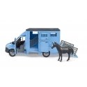 BRUDER MB Sprinter animal carrier with horse, 02674