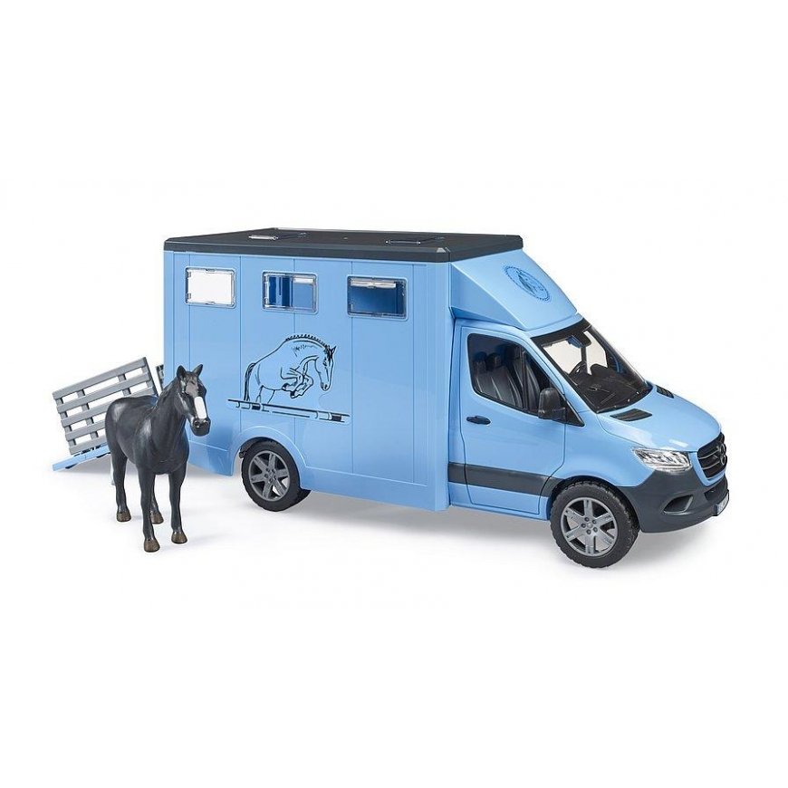 BRUDER MB Sprinter gyvūnų vežėjas su arkliu, 02674 – 12