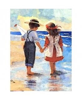 Beldizart Deimantų tapybos rinkinys Vaikai prie jūros 30х40 cm AZ-1300