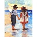 Beldizart Diamond painting set Children by the sea 30х40 cm AZ-1300 Beldizart Diamond painting set Children by the sea 30х40 cm AZ-1300