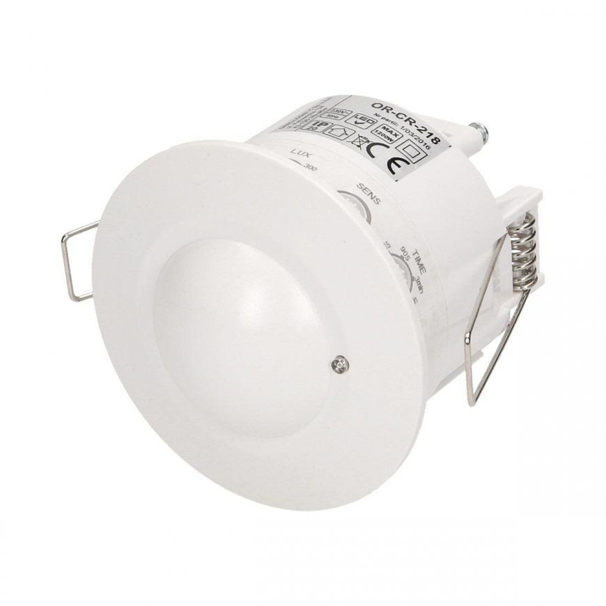 Orno Mikrobangų judesio jutiklis luboms, pakabintoms 5,8GHz 1200W 360 ° 3-2000 lx balta (OR-CR-218) – 6