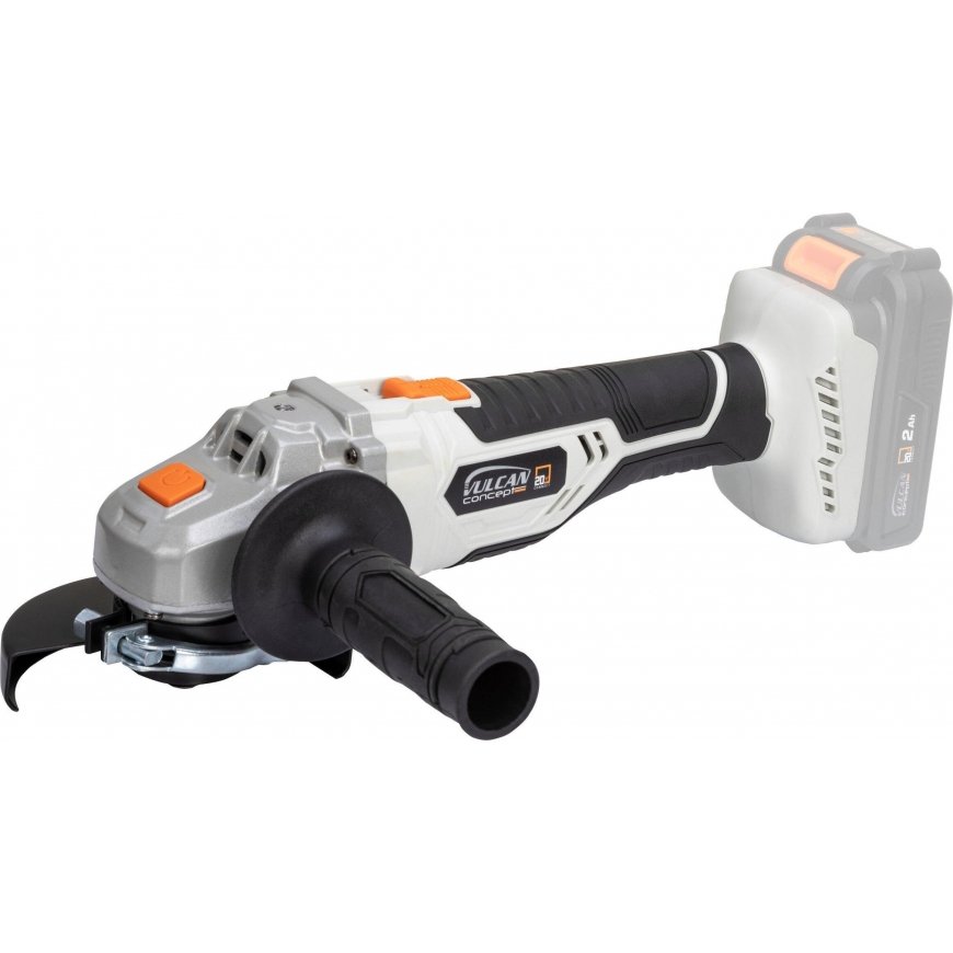 Vulcan 115mm angle grinder without glasses/tidy. connect 20 v – 2