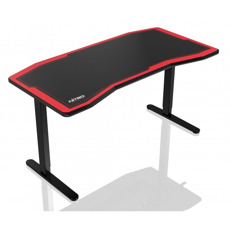 Žaidimų stalas Nitro Concepts D12 Gaming Desk, Juoda-raudona – 2
