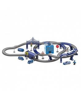 WOOPIE electric police station railway + car track 92 el.