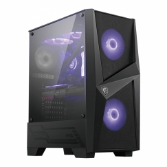 MSI MAGFORGE100M datoru korpuss & statnis Midi Tower Melns, Caurspīdīgs