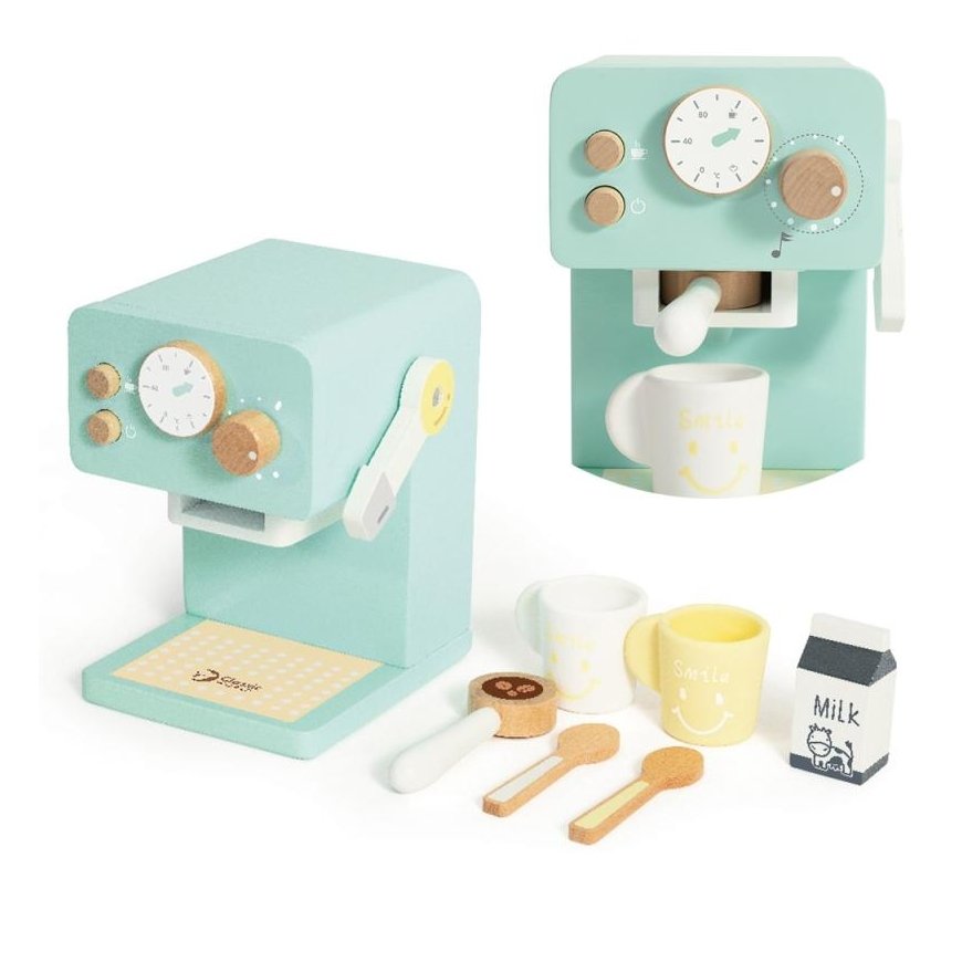 CLASSIC WORLD Drewniany Coffee machine do Kawy Set dla Dzieci 7 el.