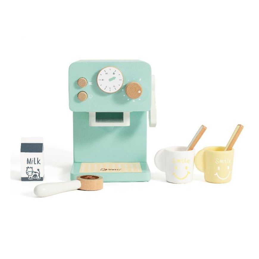CLASSIC WORLD Drewniany Coffee machine do Kawy Set dla Dzieci 7 el. – 2