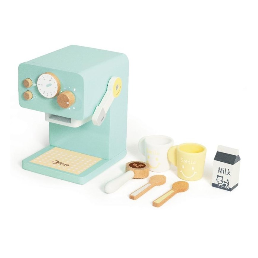 CLASSIC WORLD Drewniany Coffee machine do Kawy Set dla Dzieci 7 el. – 12