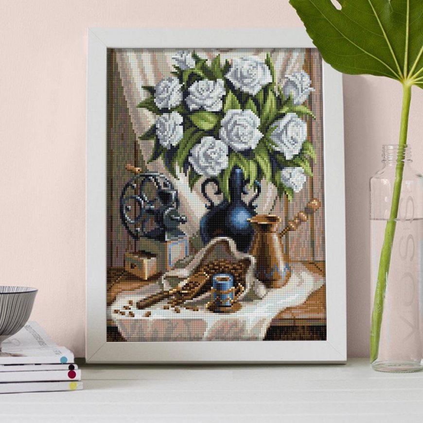 Beldizart Diamond painting set White roses